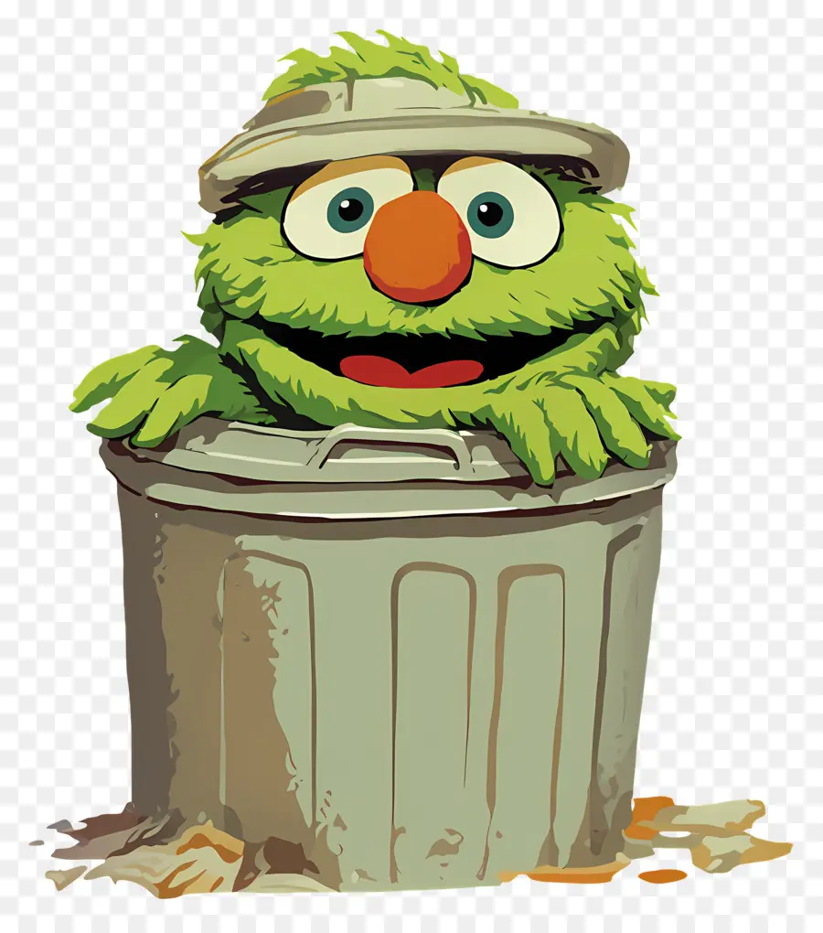 Oscar The Grouch，ถังขยะสีเขียวสามารถมอนสเตอร์ได้ PNG