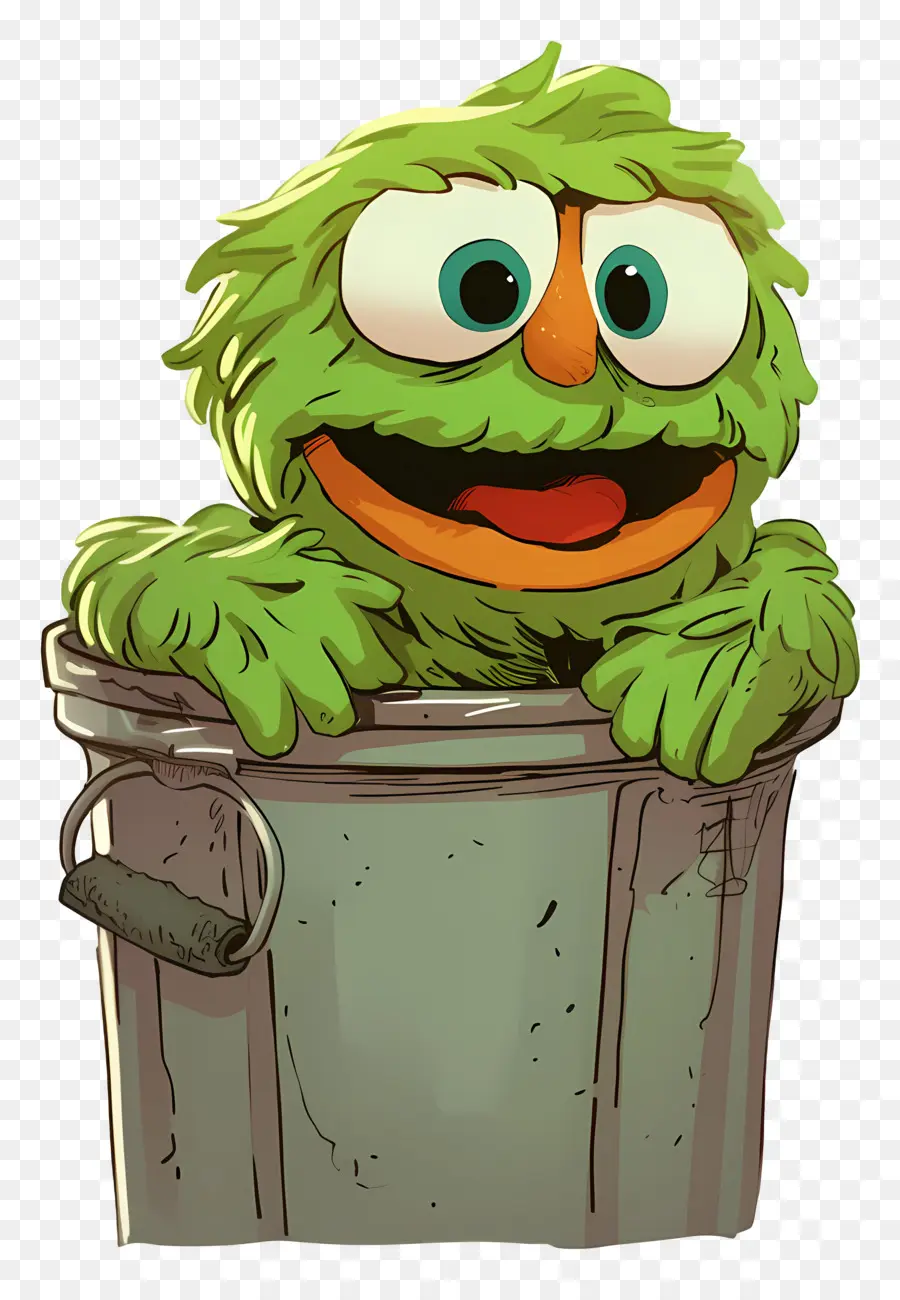 Oscar The Grouch，ถังขยะสีเขียวสามารถมอนสเตอร์ได้ PNG