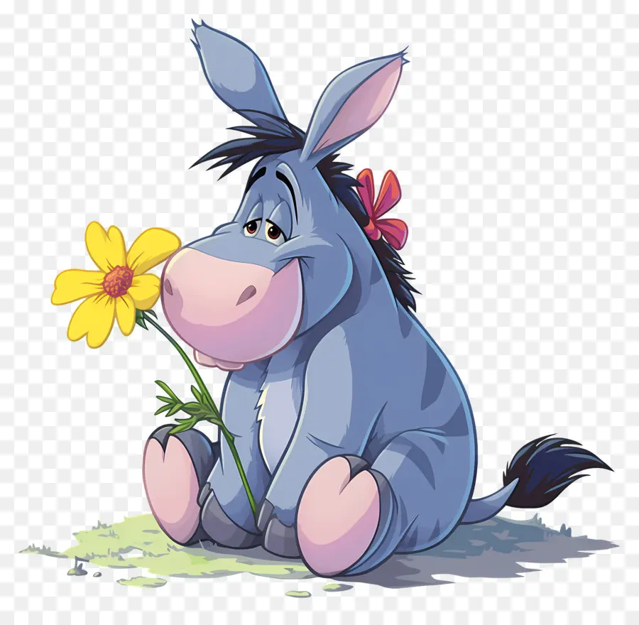 Eeyore，ลากับดอกไม้ PNG