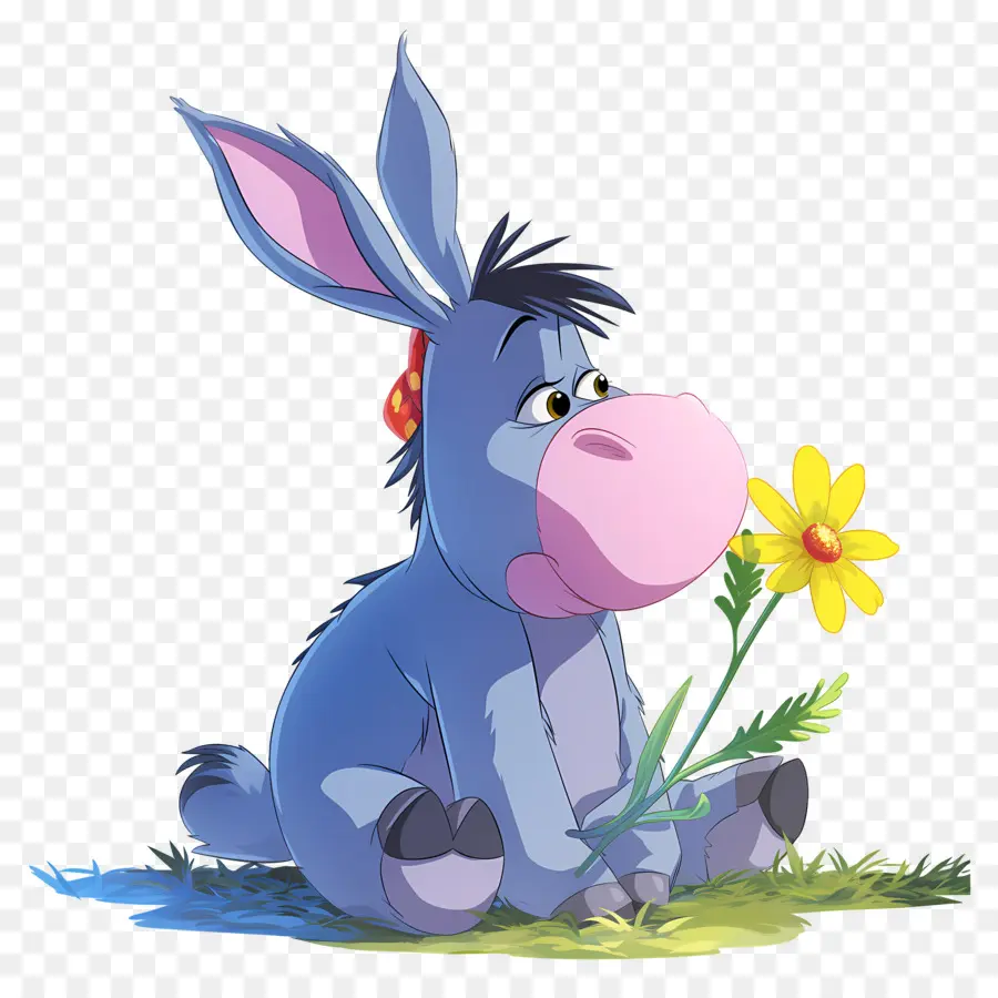 Eeyore，ลากับดอกไม้ PNG