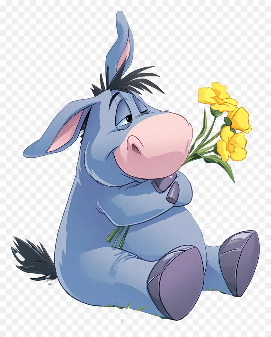 Eeyore，ลากับดอกไม้ PNG