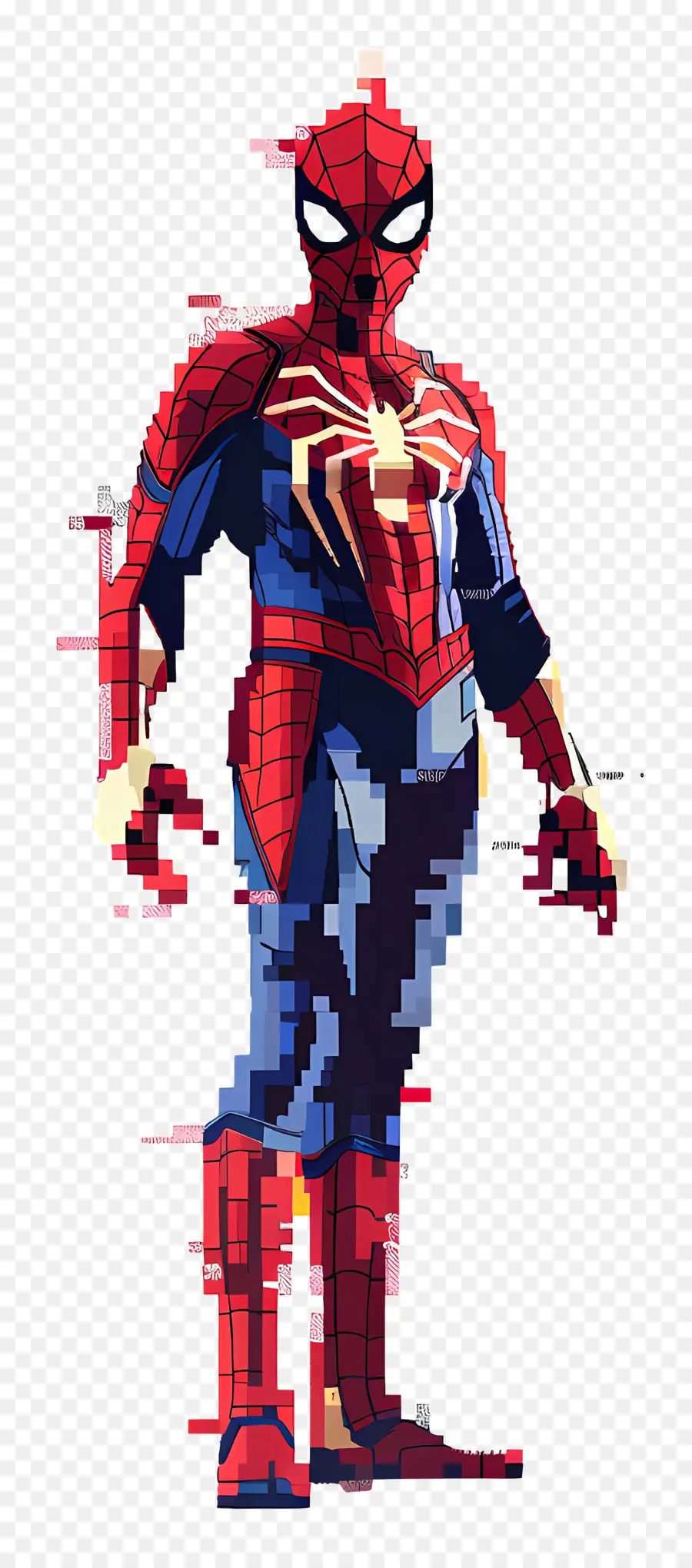 Pixel Spiderman，Spider Man Pixelated PNG