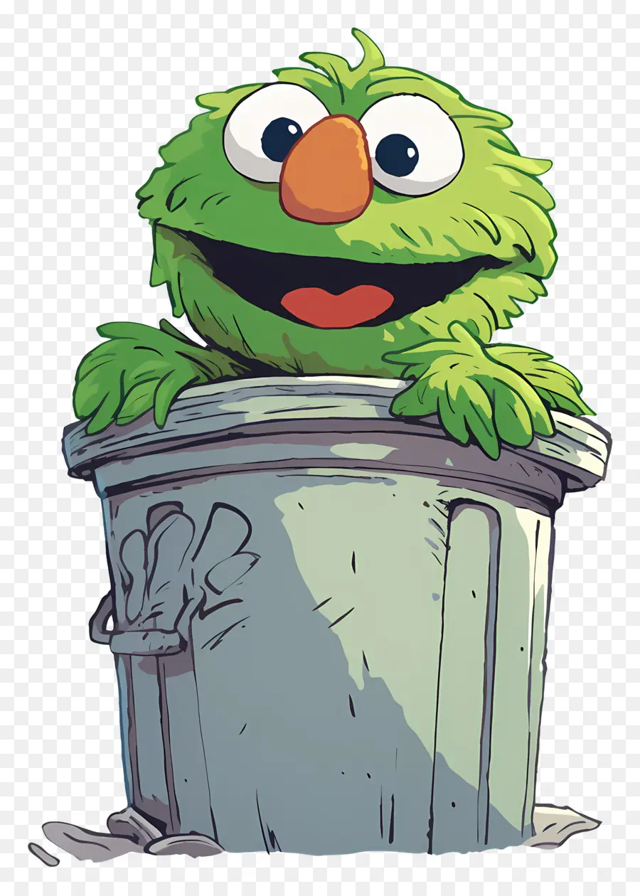 Oscar The Grouch，ถังขยะสีเขียวสามารถมอนสเตอร์ได้ PNG