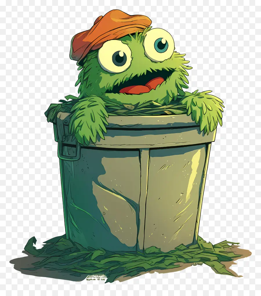 Oscar The Grouch，ตัวละครสีเขียวในถังขยะสามารถ PNG