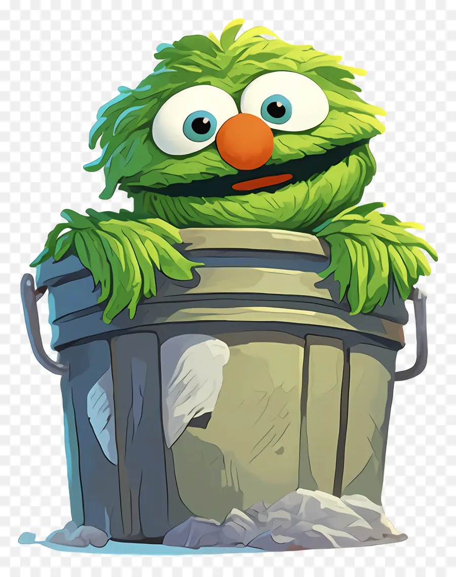 Oscar The Grouch，ถังขยะสีเขียวสามารถมอนสเตอร์ได้ PNG