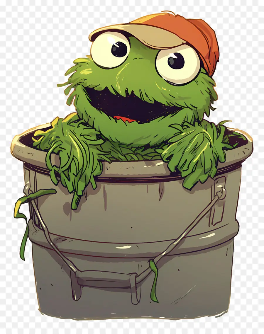 Oscar The Grouch，มอนสเตอร์สีเขียว PNG