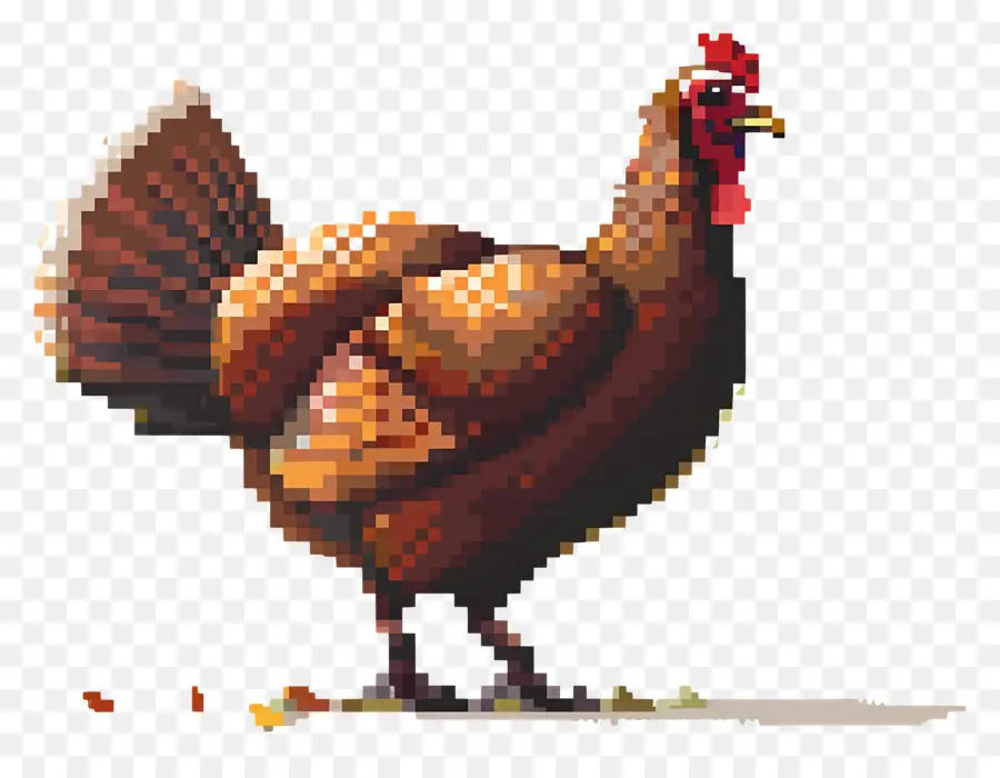 Pixel Thanksgiving Turkey，ไก่พิกเซล PNG