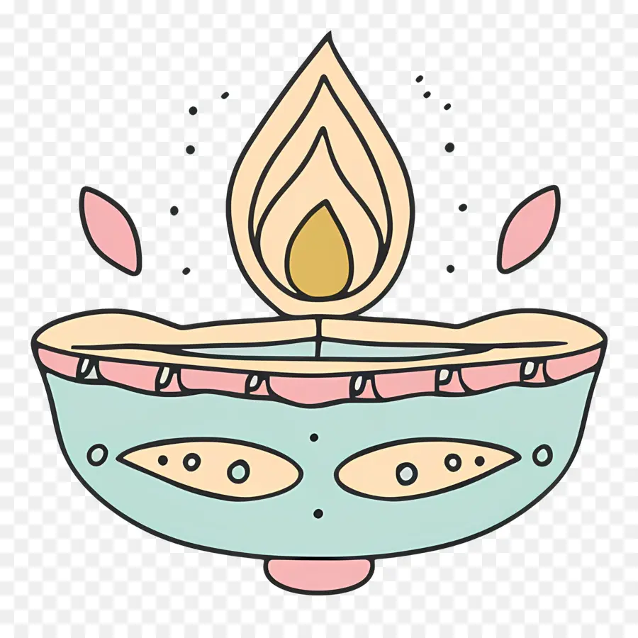 โคมไฟ Diwali，Diya ที่มีสไตล์ PNG