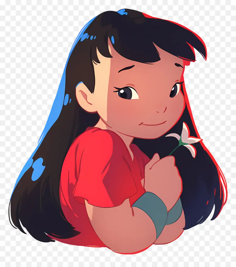 ครีบ Lilo，สาวกับดอกไม้ PNG