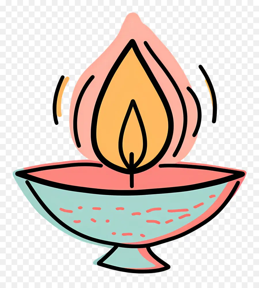 โคมไฟ Diwali，Diya ที่มีสไตล์ PNG