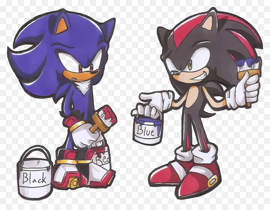 Sonic The Hedgehog，ตัวละครสีน้ำเงินและสีดำพร้อมสี PNG