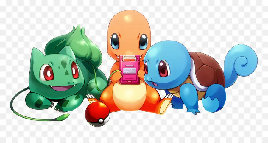 กระพือปีก，Bulbasaur Charmander Squirtle PNG