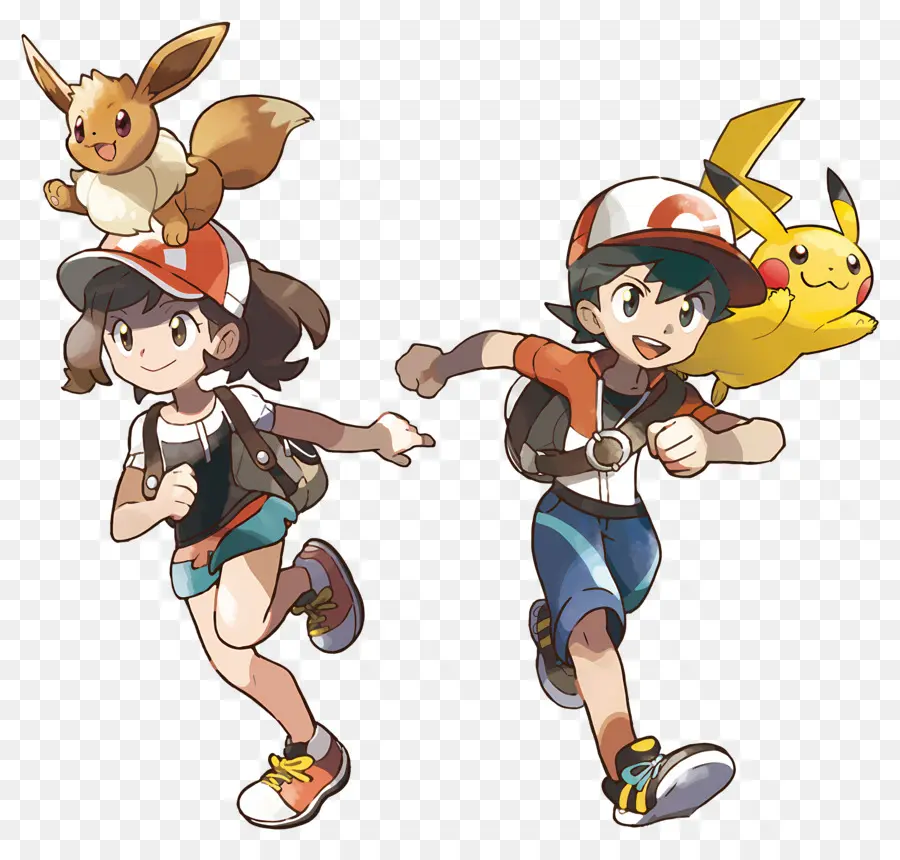 Pikachu，Pikachu และ Eevee PNG