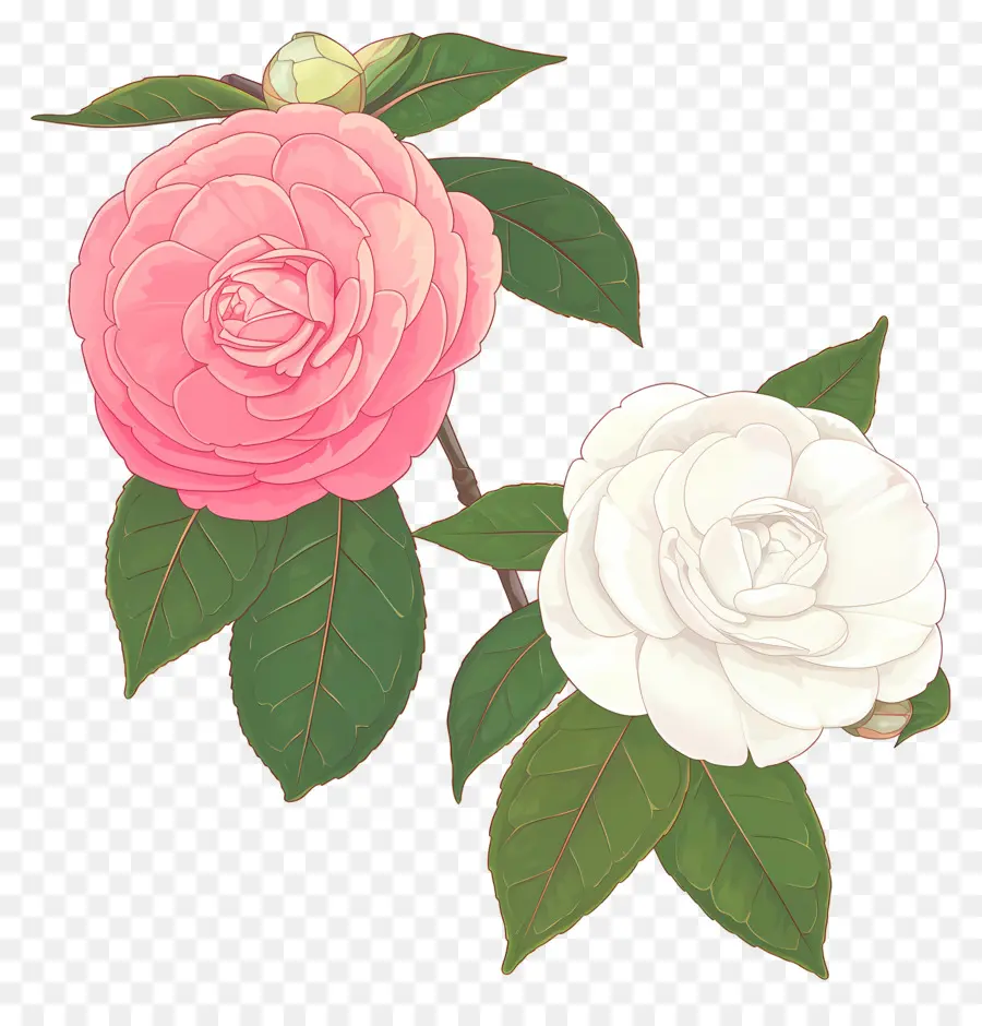 อูฐ，ดอกไม้ Camellia PNG