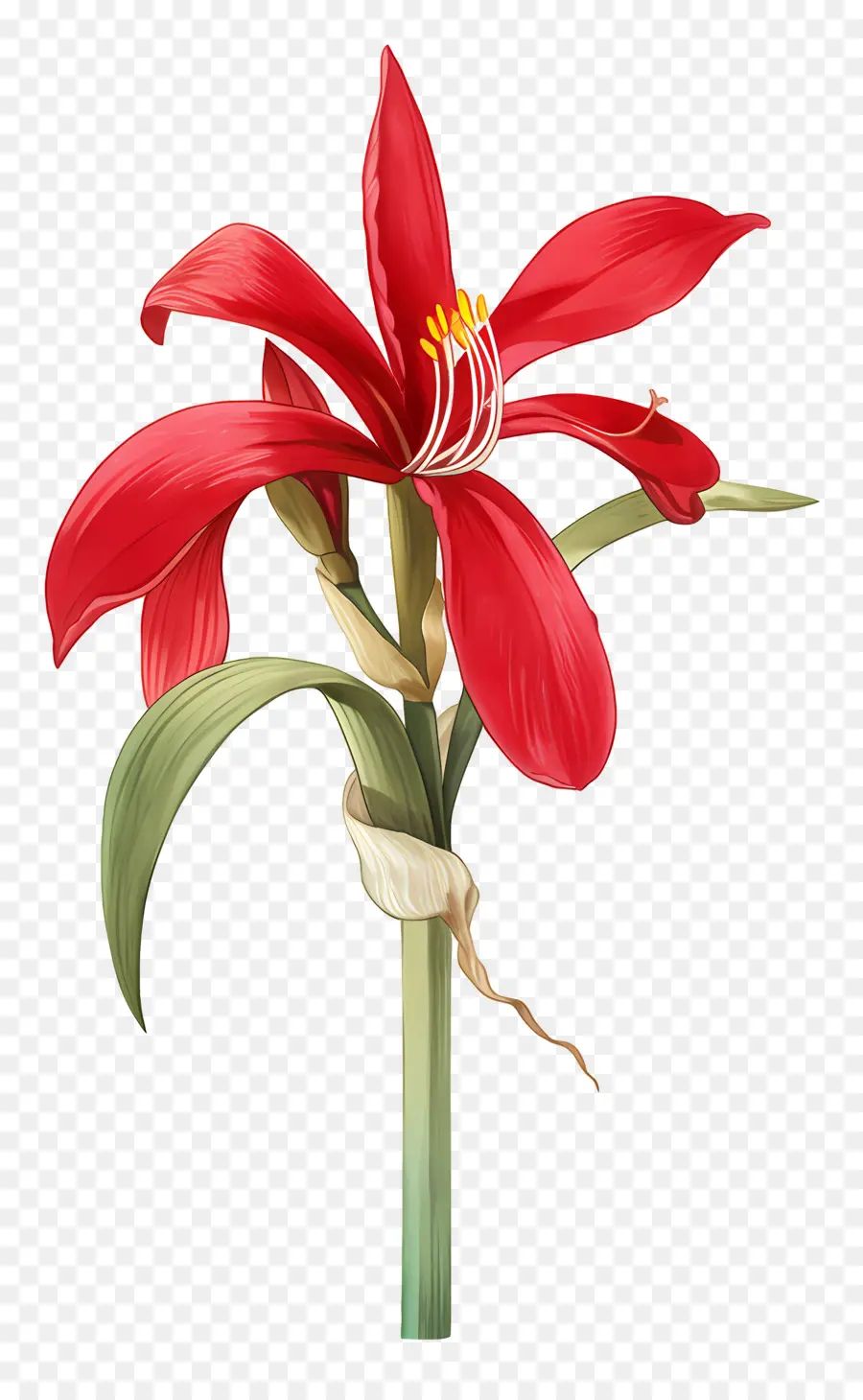 ดอกไม้ Amaryllis，ดอกไม้สีแดง PNG