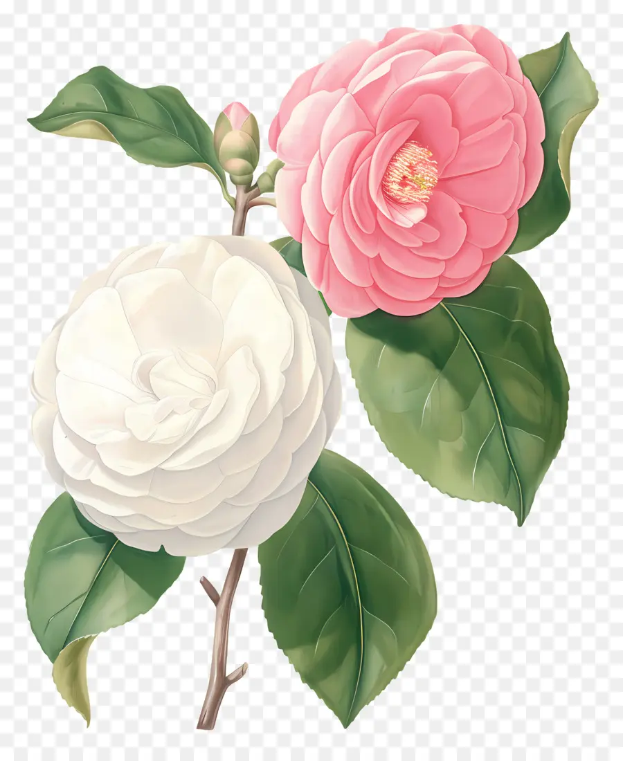 อูฐ，ดอกไม้ Camellia PNG