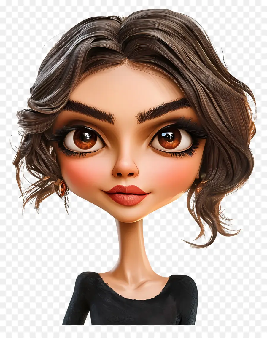 Deepika Padukone，ตัวละคร Chibi ที่มีผมยาว PNG