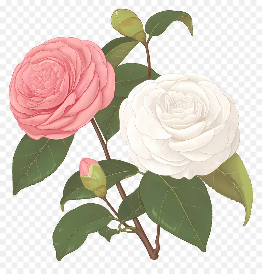 อูฐ，ดอกไม้ Camellia PNG