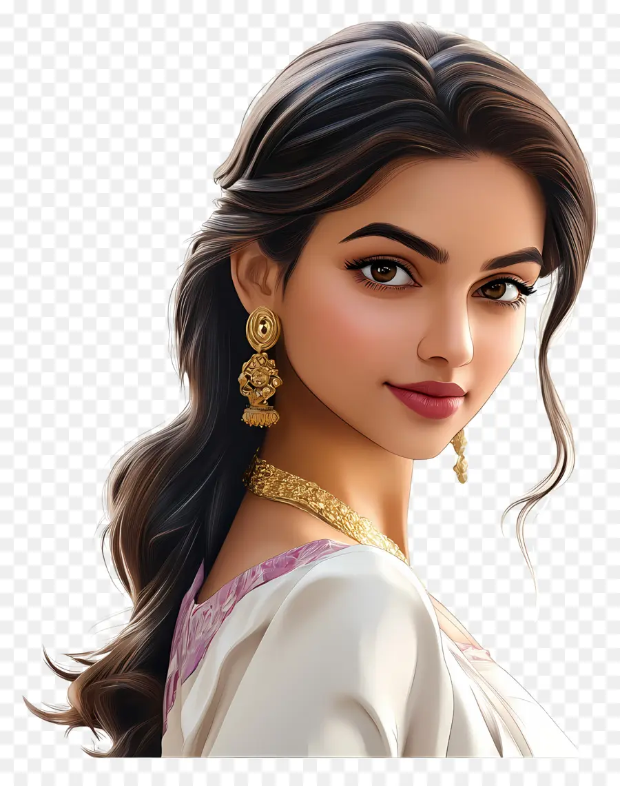 Deepika Padukone，ผู้หญิงที่สง่างามในชุดแบบดั้งเดิม PNG