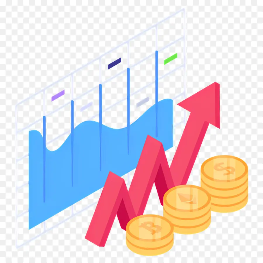 ตลาดหุ้น，เงินและกราฟ PNG