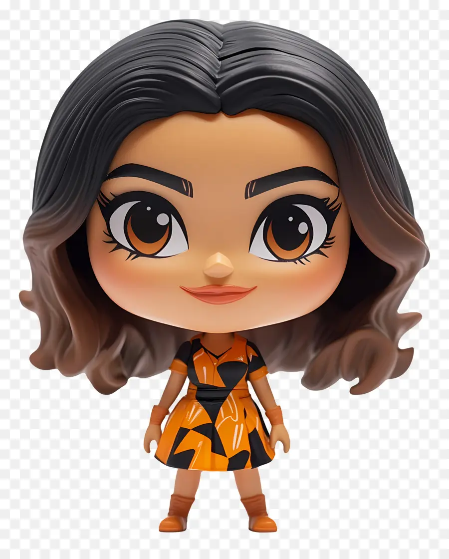 Deepika Padukone，ตัวละคร Chibi ในชุดเดรส PNG