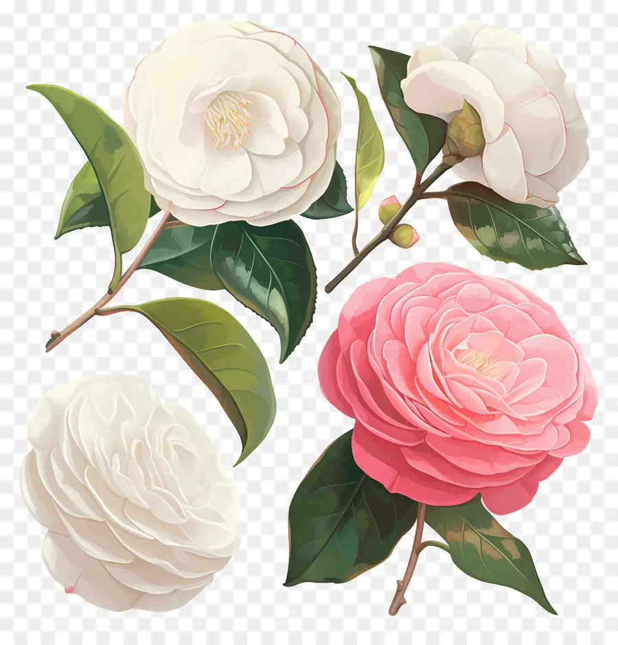 อูฐ，ดอกไม้ Camellia PNG