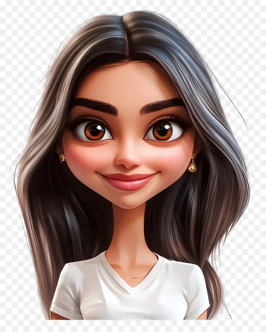 Deepika Padukone，ตัวละคร Chibi ที่มีผมยาว PNG