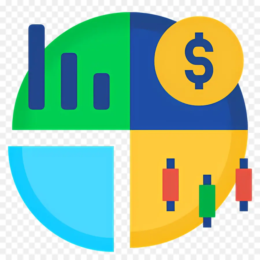 ตลาดหุ้น，แผนภูมิวงกลมพร้อมเครื่องหมายดอลลาร์ PNG