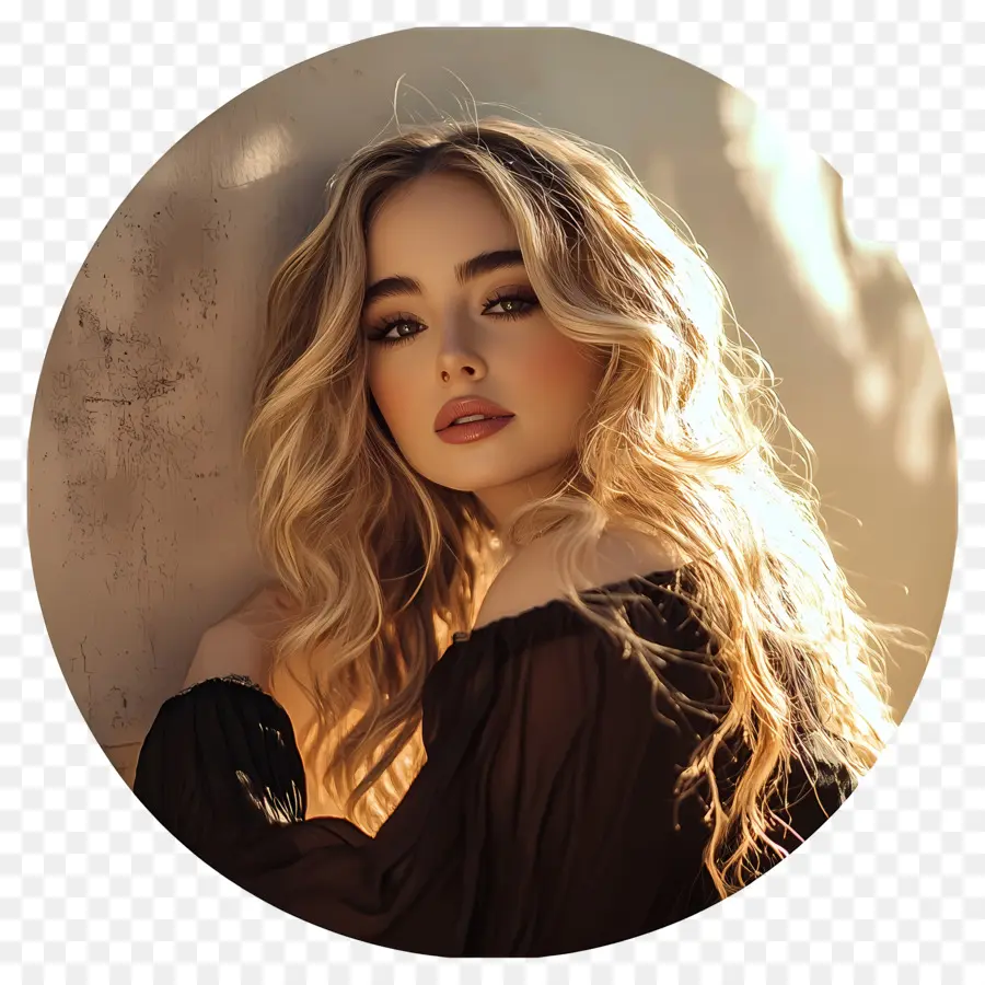 Sabrina Carpenter，ผู้หญิงผมบลอนด์ในแสงแดด PNG