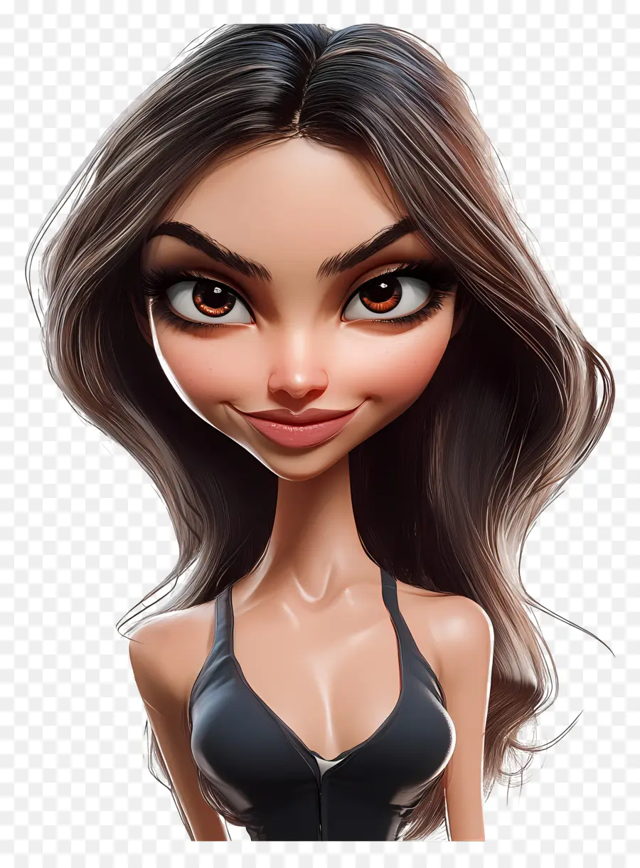 Deepika Padukone，ตัวละคร Chibi ที่มีผมยาว PNG