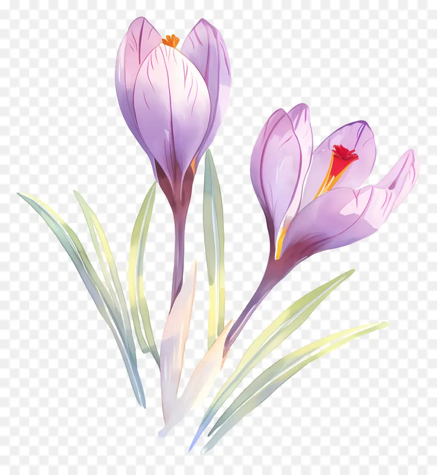 Crocus สีเหลือง，ดอกไม้ Crocus PNG