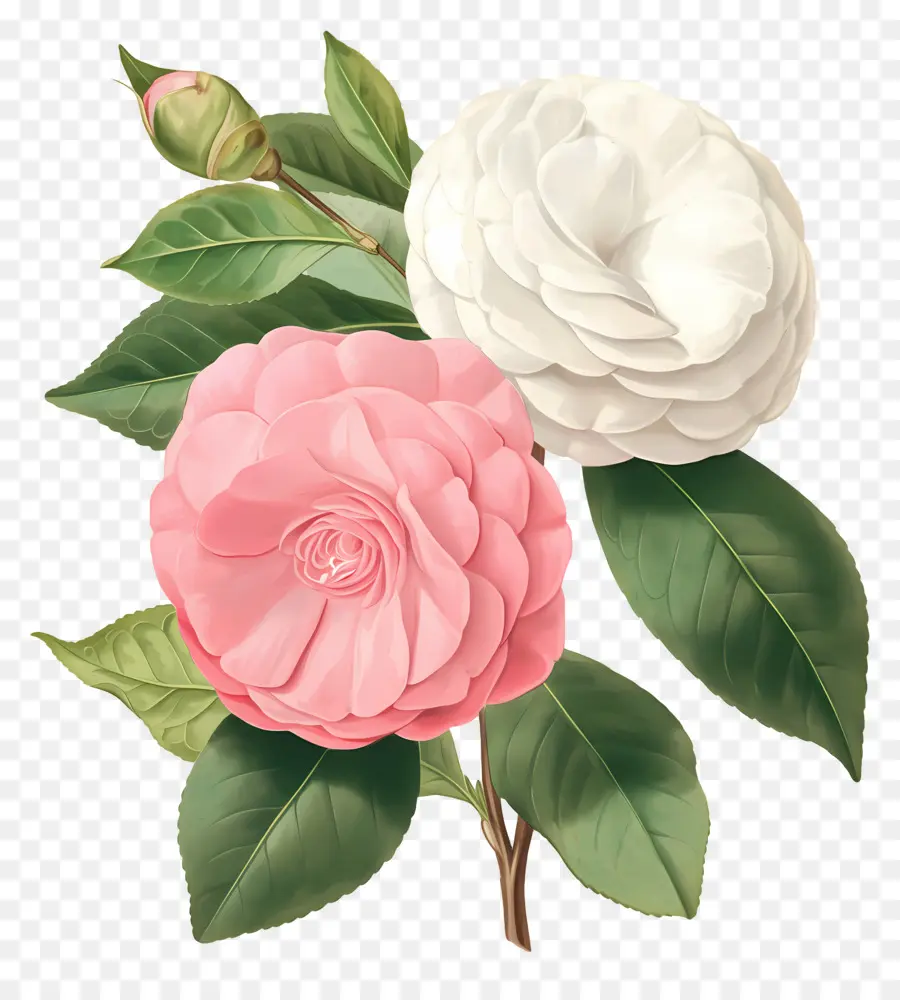 อูฐ，ดอกไม้ Camellia PNG