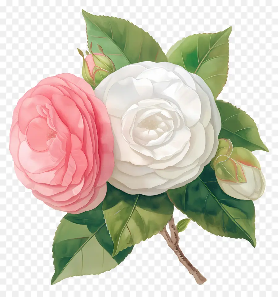 อูฐ，ดอกไม้ Camellia PNG