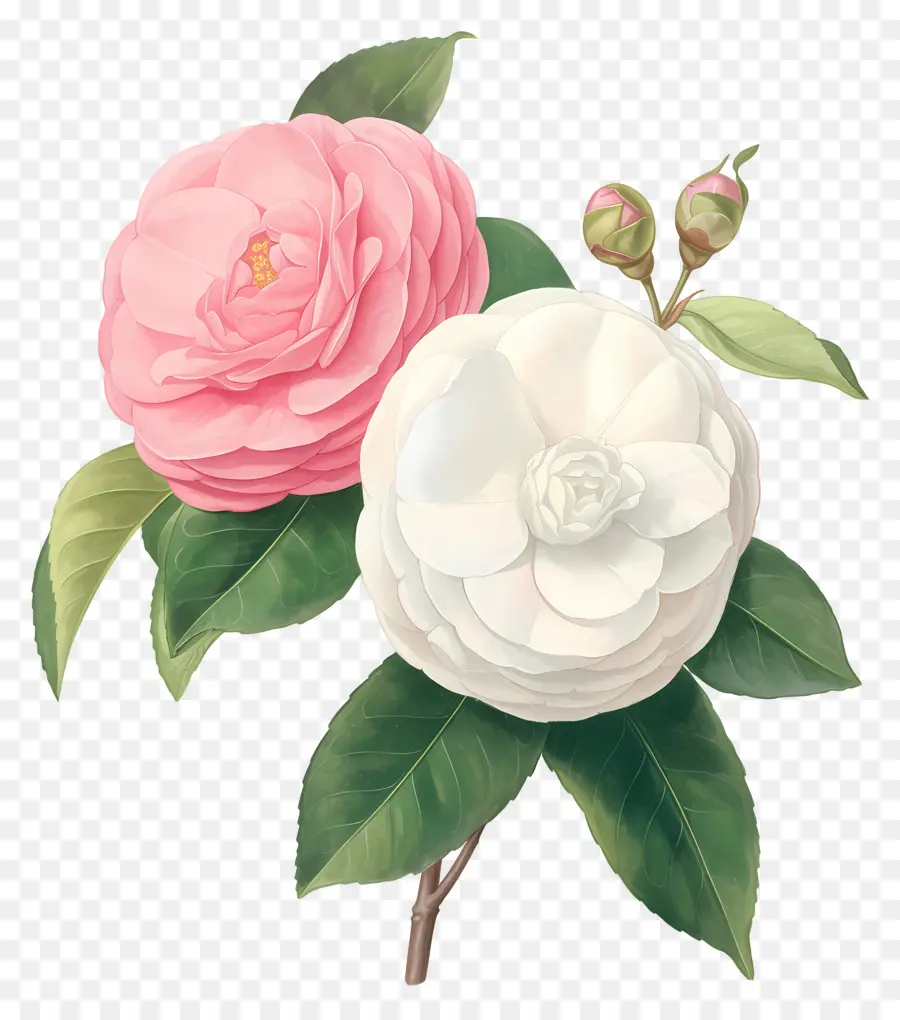 อูฐ，ดอกไม้ Camellia PNG