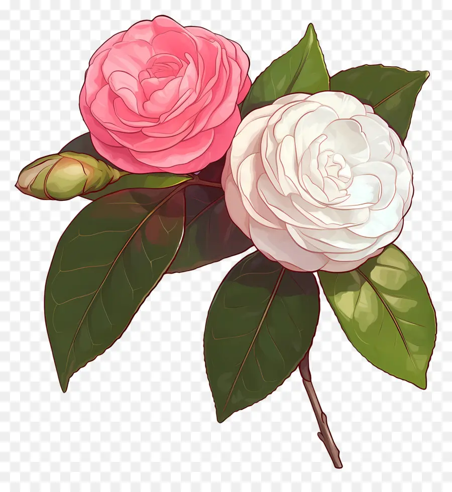 อูฐ，ดอกไม้ Camellia PNG