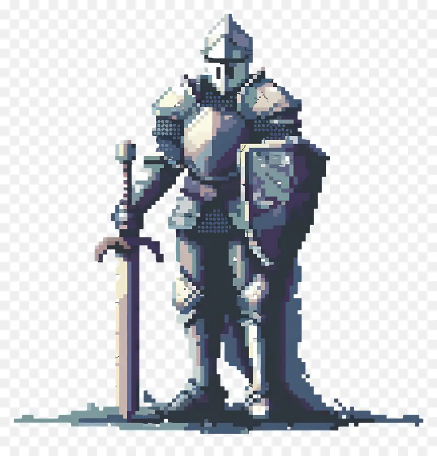 พิกเซลอัศวิน，Pixel Knight ด้วยดาบ PNG