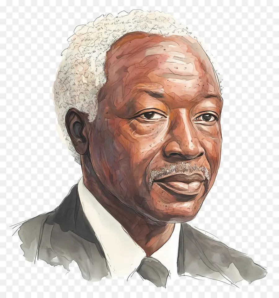 Julius Nyerere，สีน้ำของชายชรา PNG