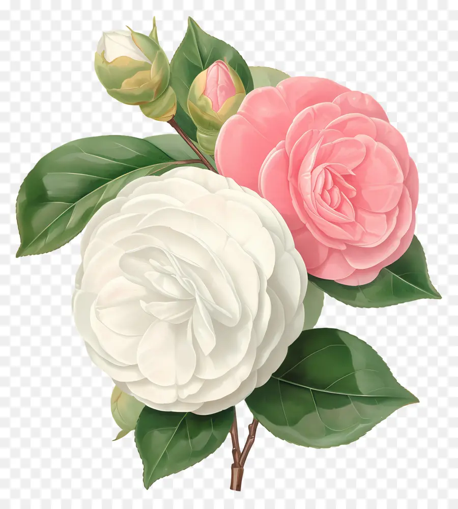 อูฐ，ดอกไม้ Camellia PNG