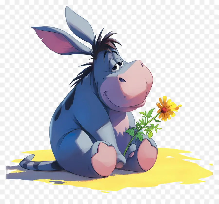 Eeyore，ลากับดอกไม้ PNG