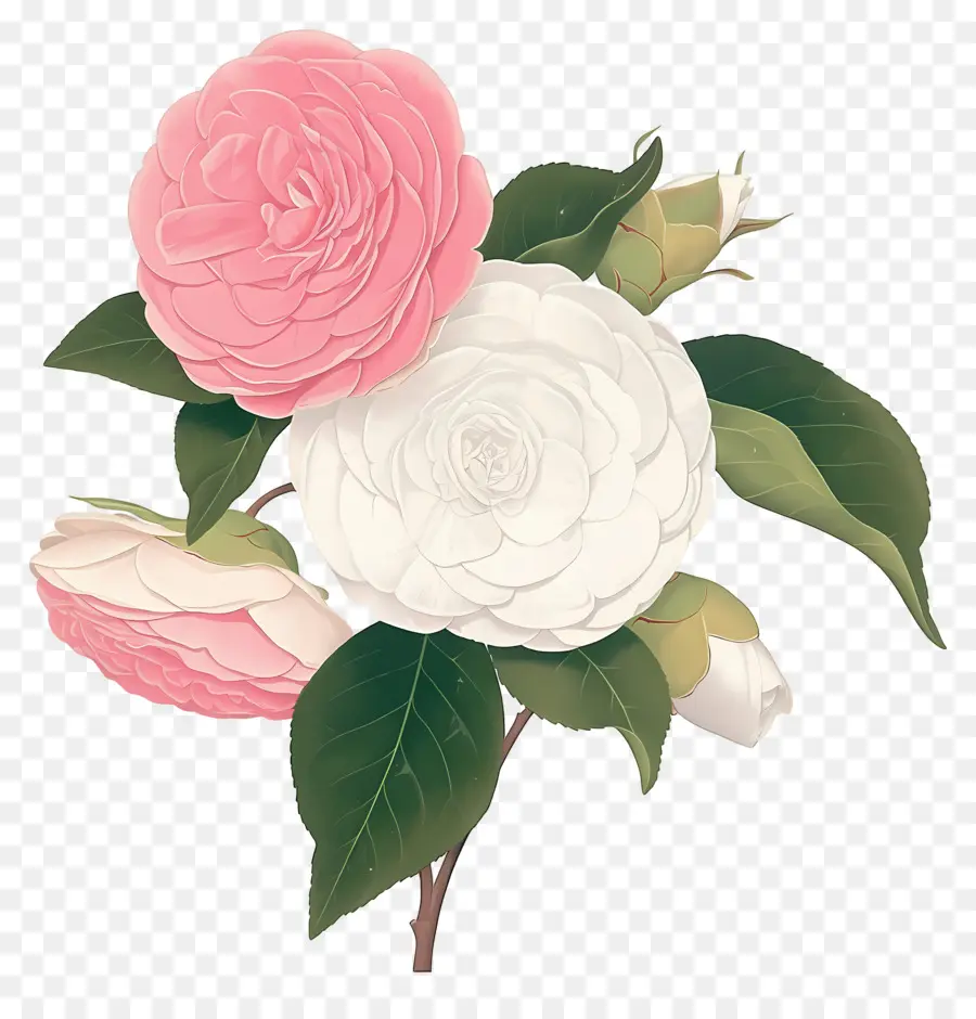 อูฐ，ดอกไม้ Camellia PNG