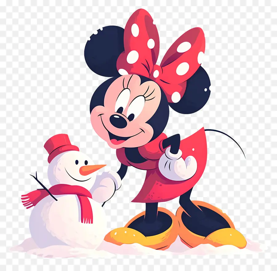 เมาส์มินนี่，Minnie Mouse กับ Snowman PNG