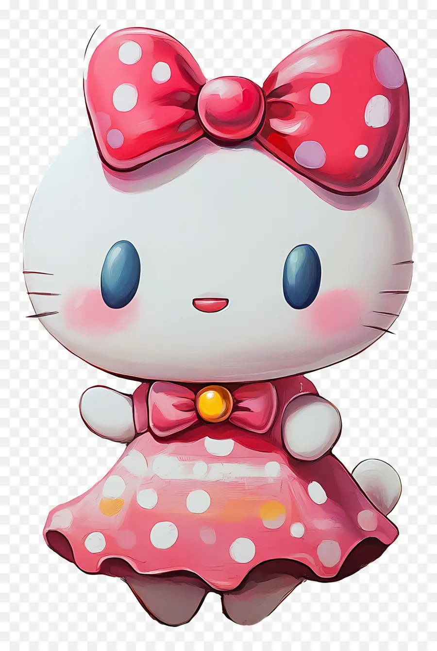 สติกเกอร์ Hello Kitty，แมวน่ารักกับธนู PNG