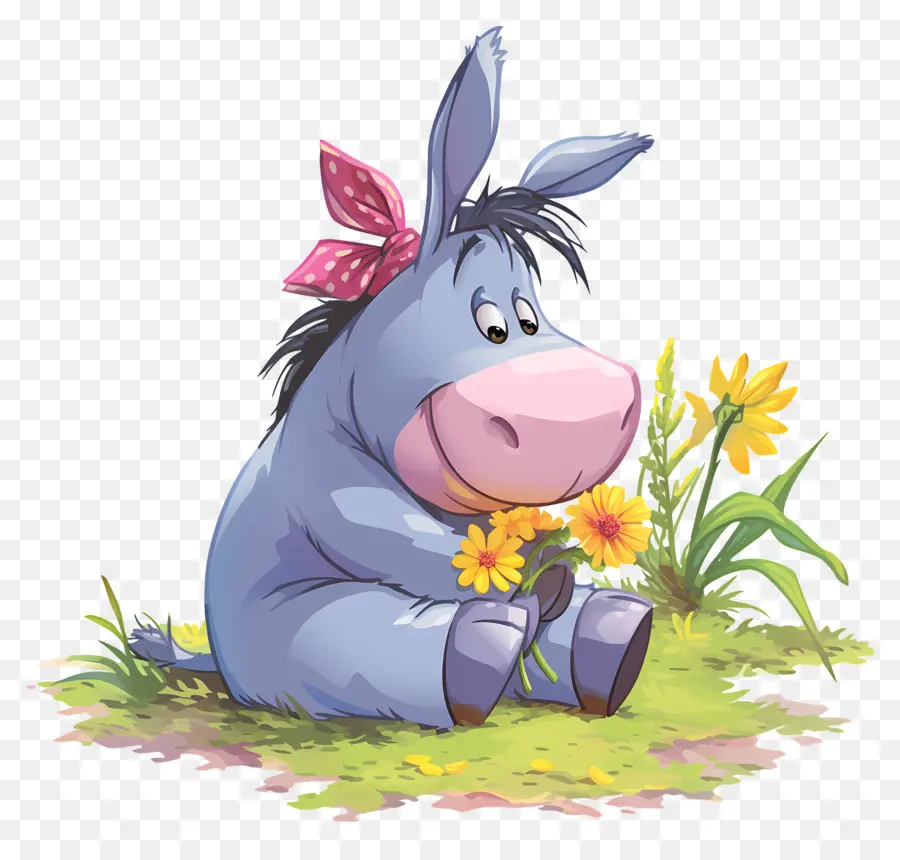 Eeyore，ลากับดอกไม้ PNG