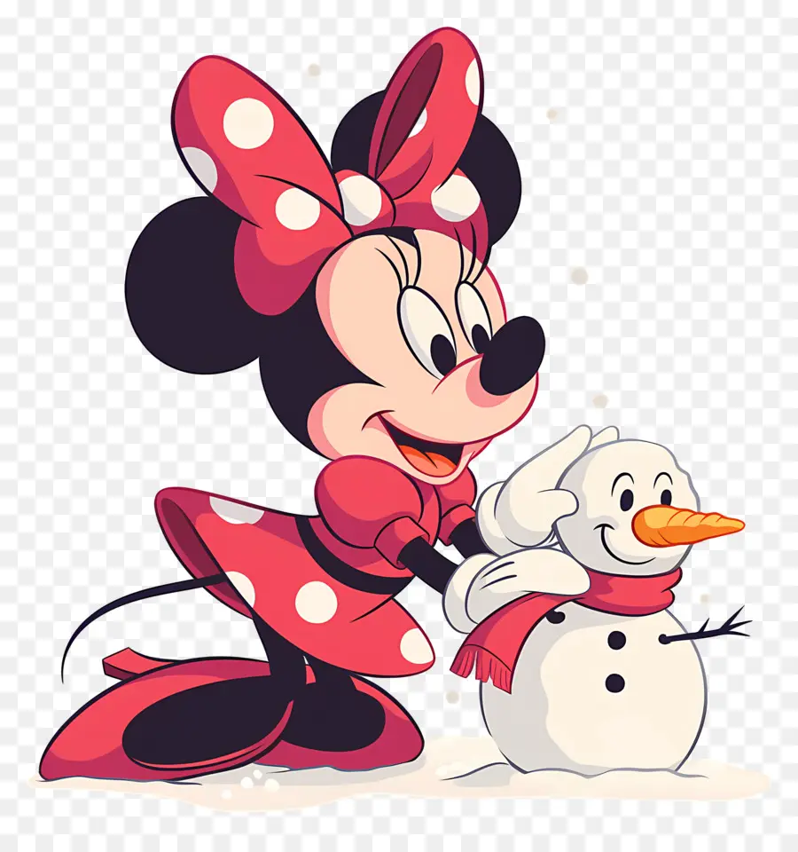 เมาส์มินนี่，Minnie Mouse กับ Snowman PNG