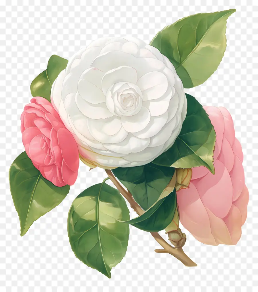 อูฐ，ดอกไม้ Camellia PNG