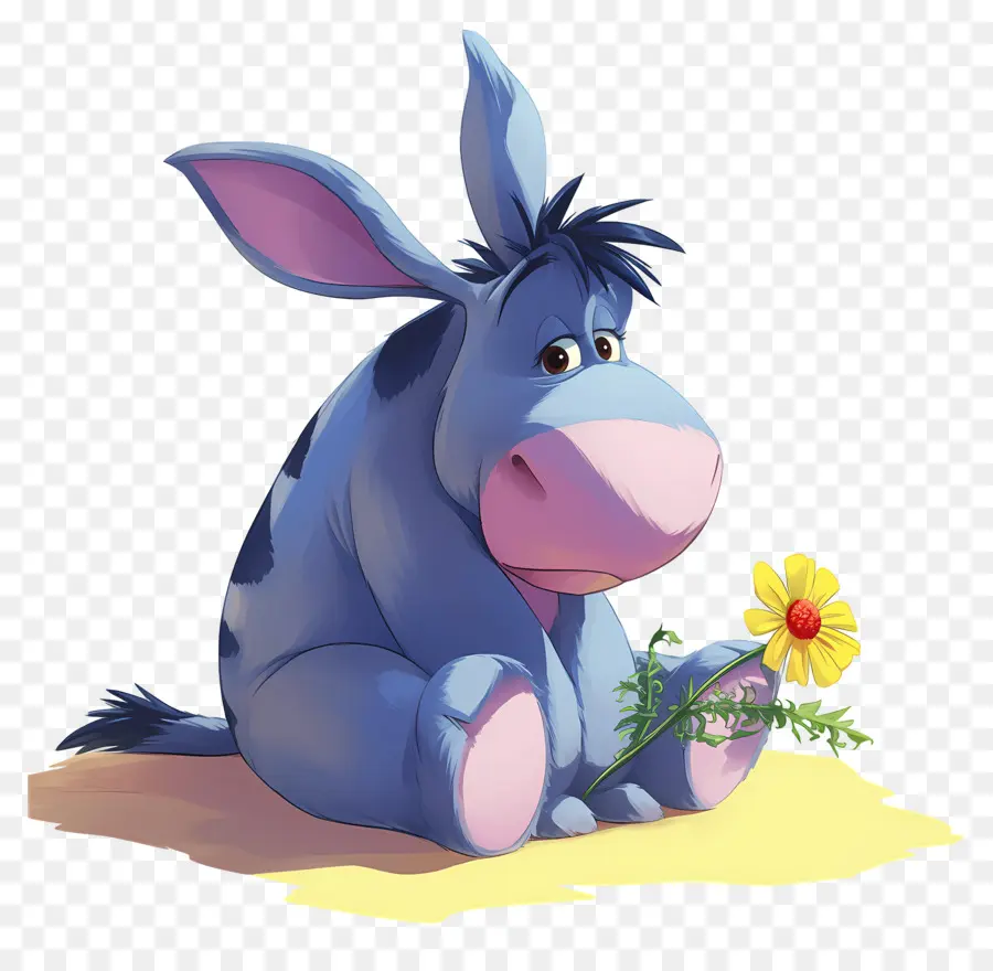 Eeyore，ลากับดอกไม้ PNG