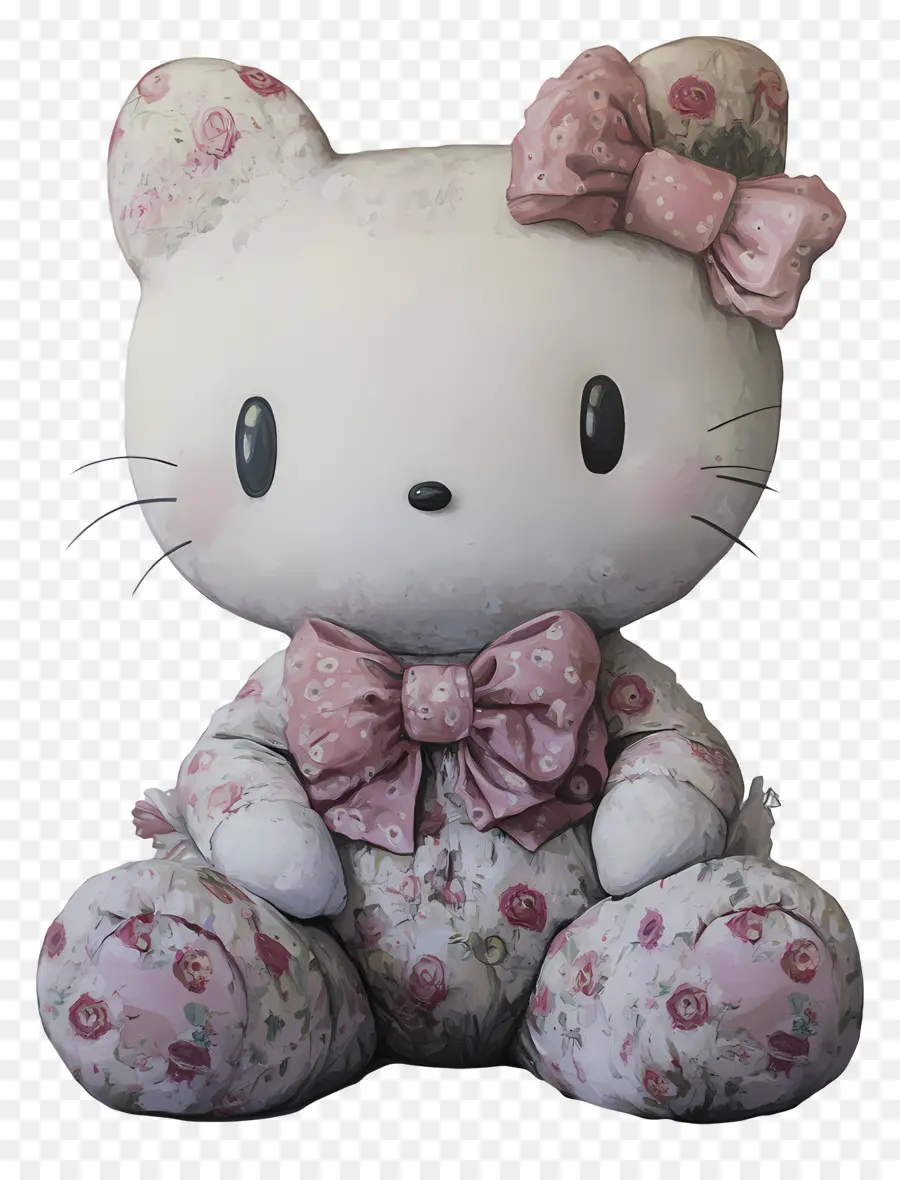 สติกเกอร์ Hello Kitty，แมวลวดลายดอกไม้ PNG