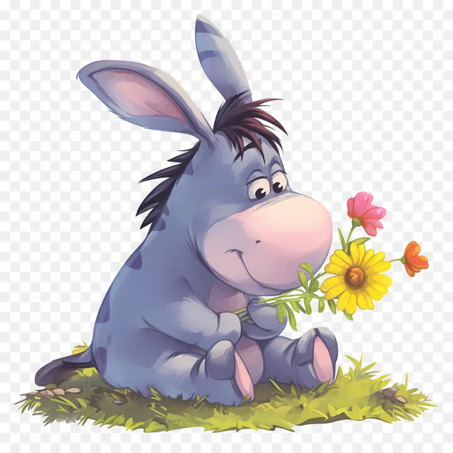 Eeyore，ลากับดอกไม้ PNG