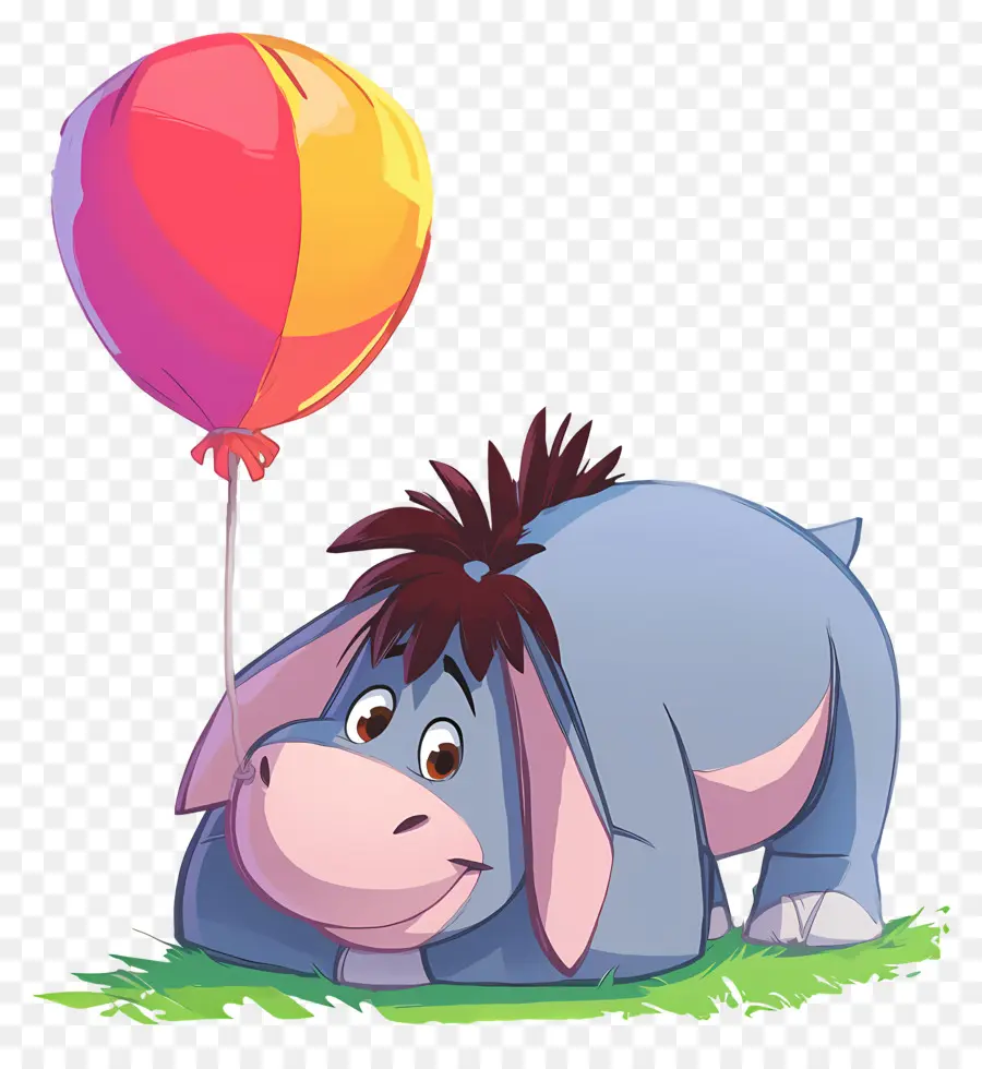 Eeyore，Blue Donkey พร้อมบอลลูน PNG