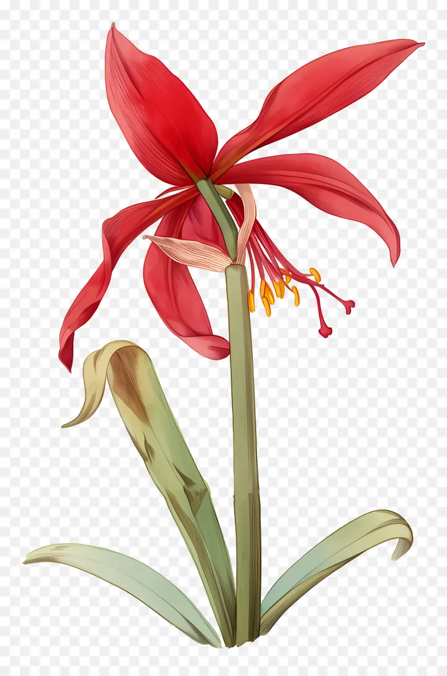 ดอกไม้ Amaryllis，ดอกไม้สีแดง PNG